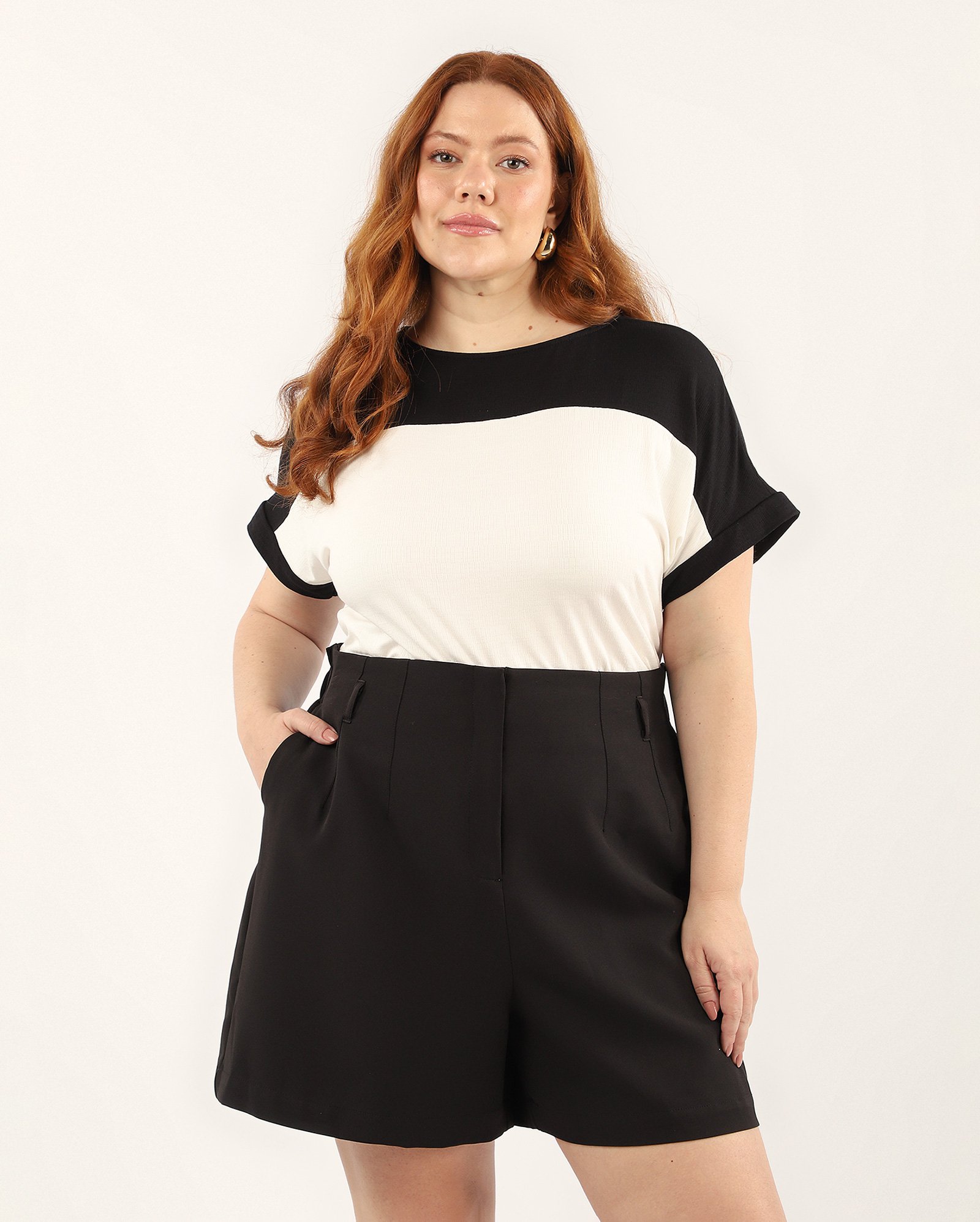 Blusa plus size feminina ampla viscose off-white