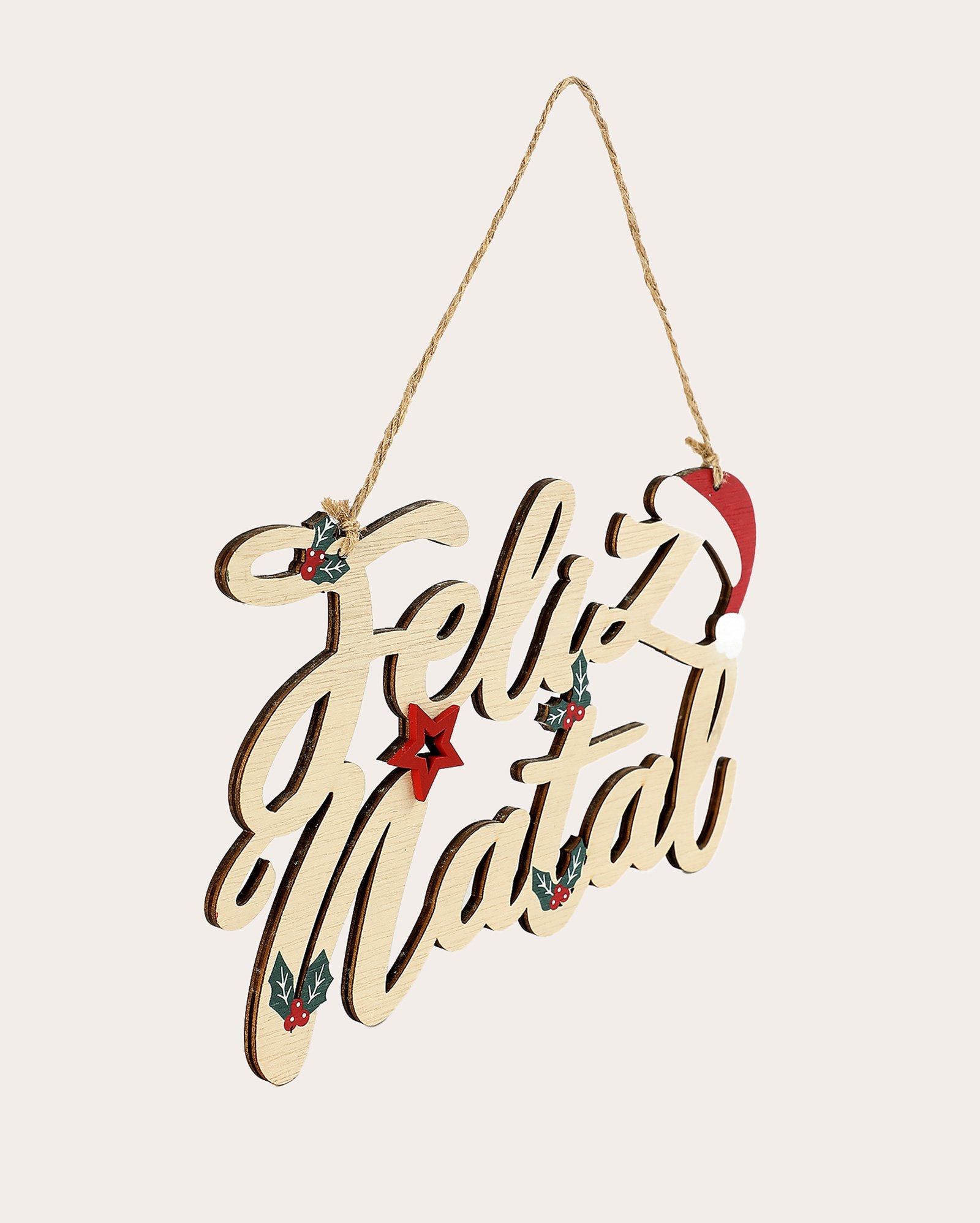 Placa decorativa natalina 21,5cm - bege | Casa Riachuelo