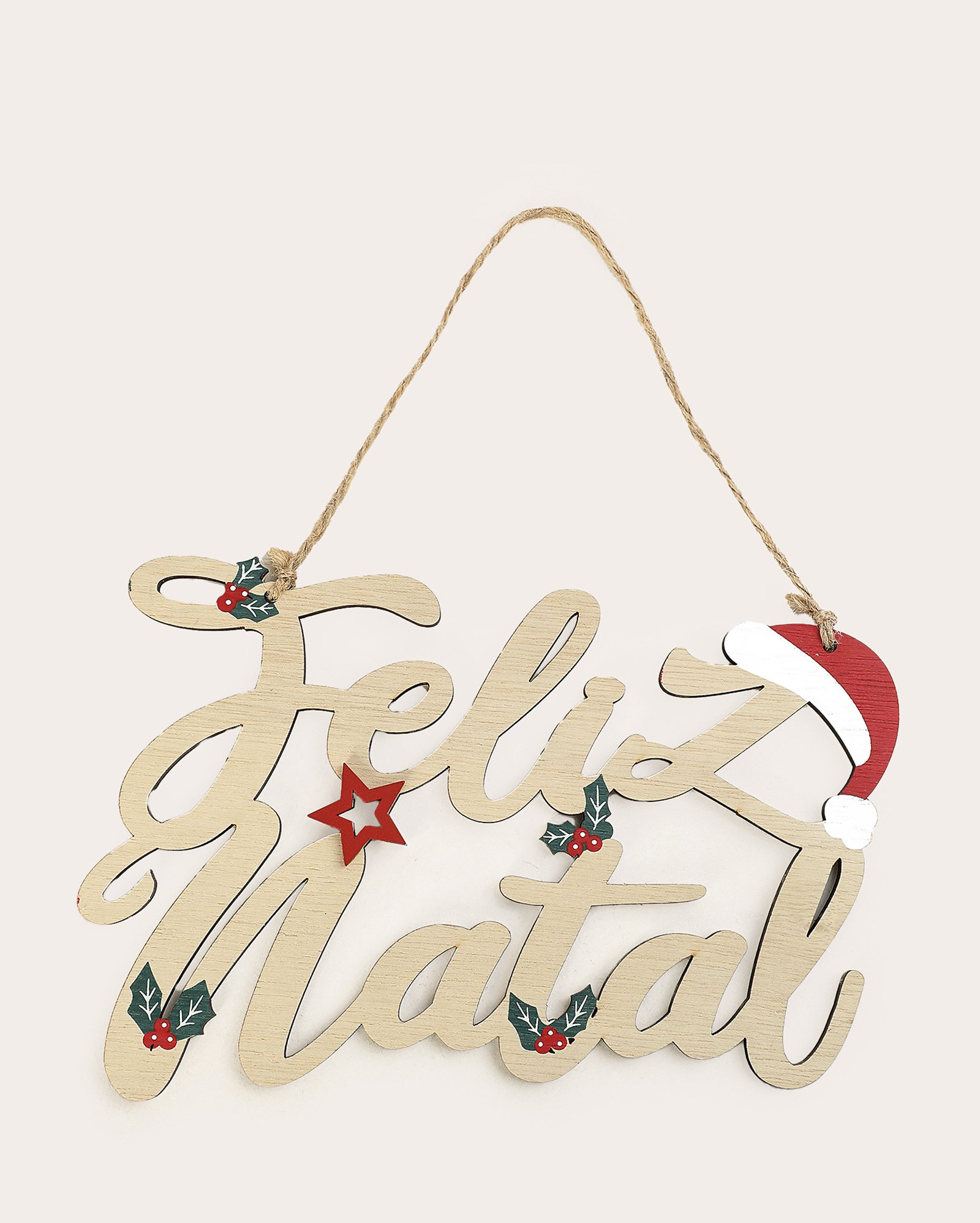 Placa decorativa natalina 21,5cm - bege | Casa Riachuelo