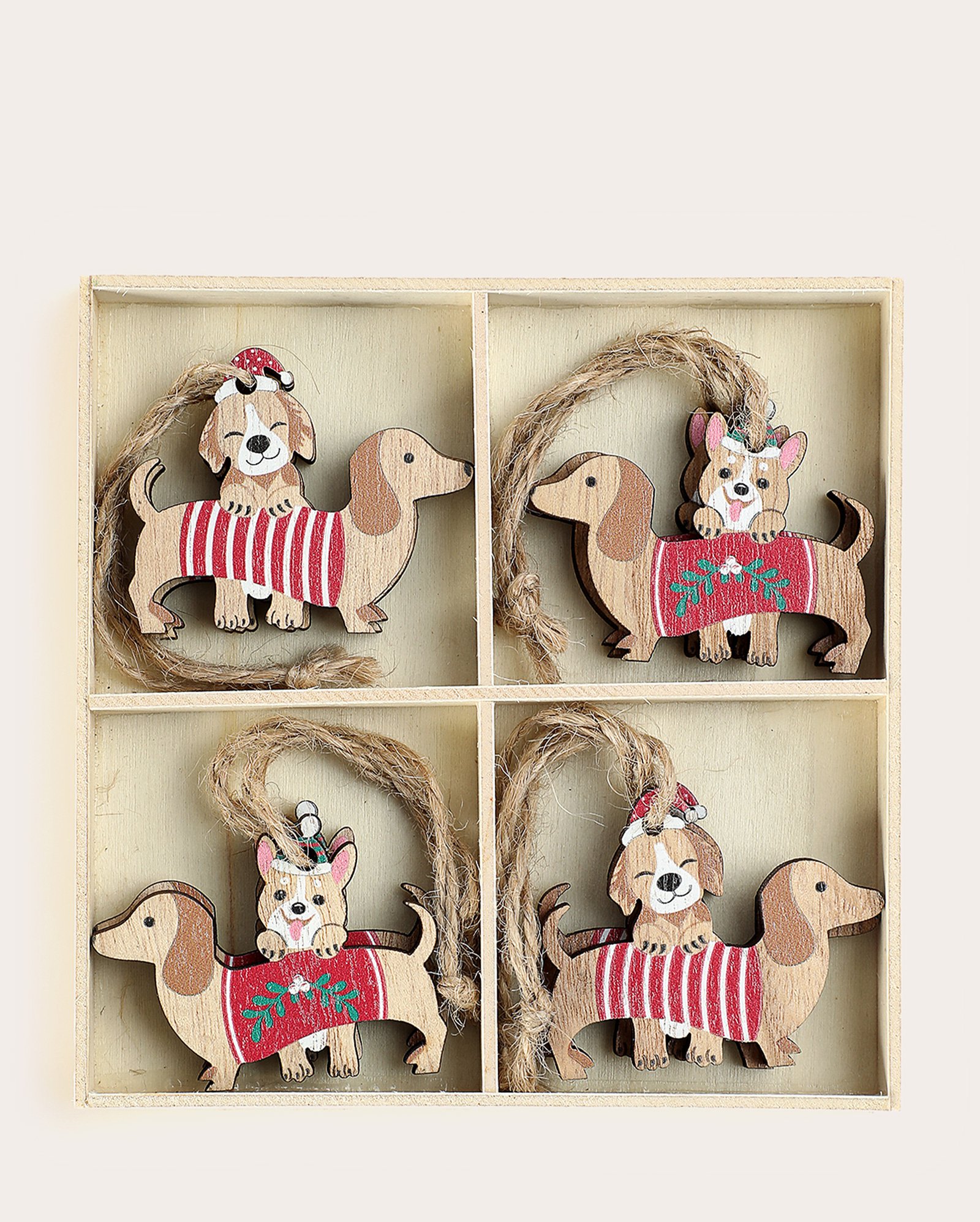 Enfeites decorativos para árvore 8 peças cachorrinhos - bege | Casa Riachuelo