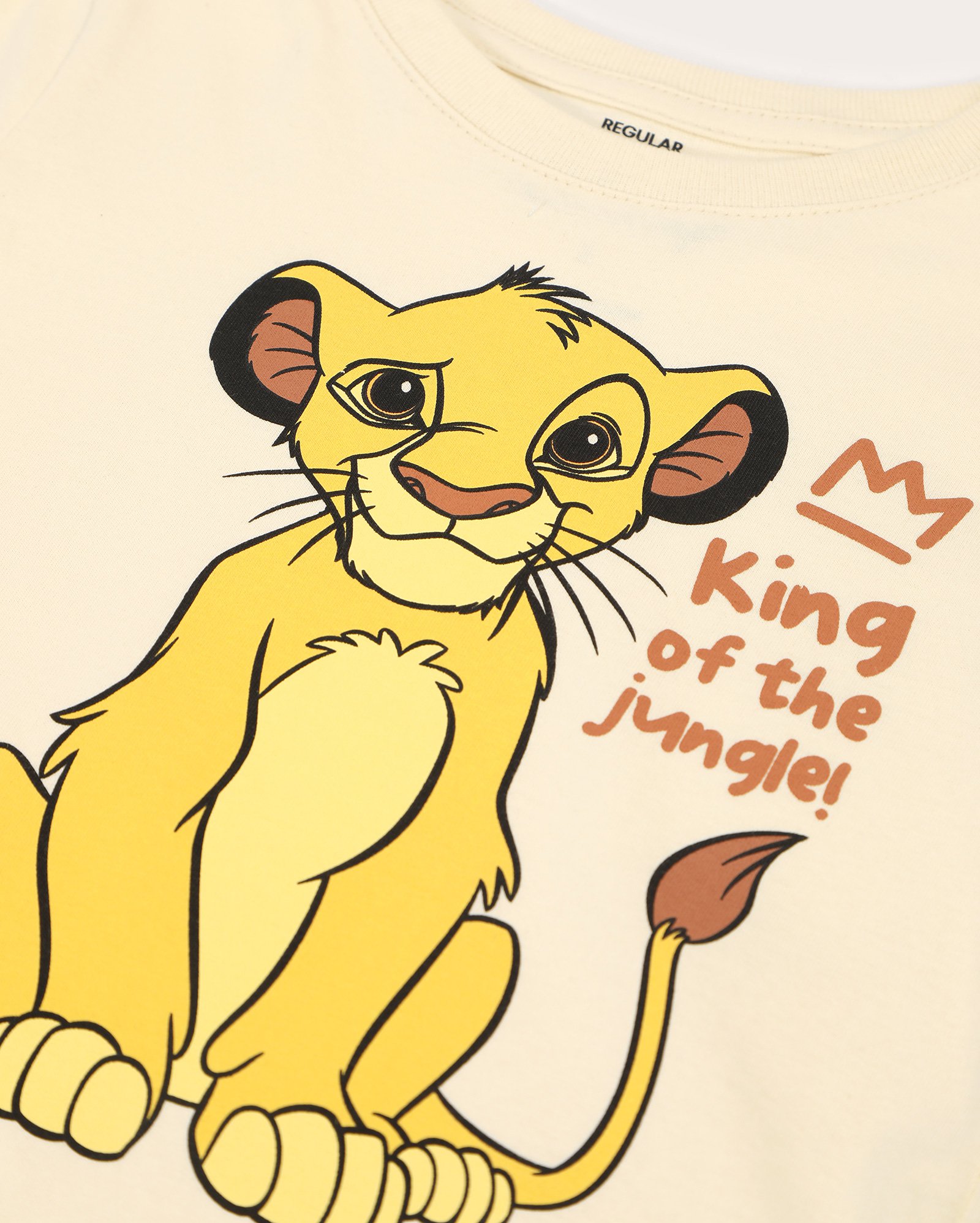 Camiseta infantil regular Simba 1-4A bege | Disney