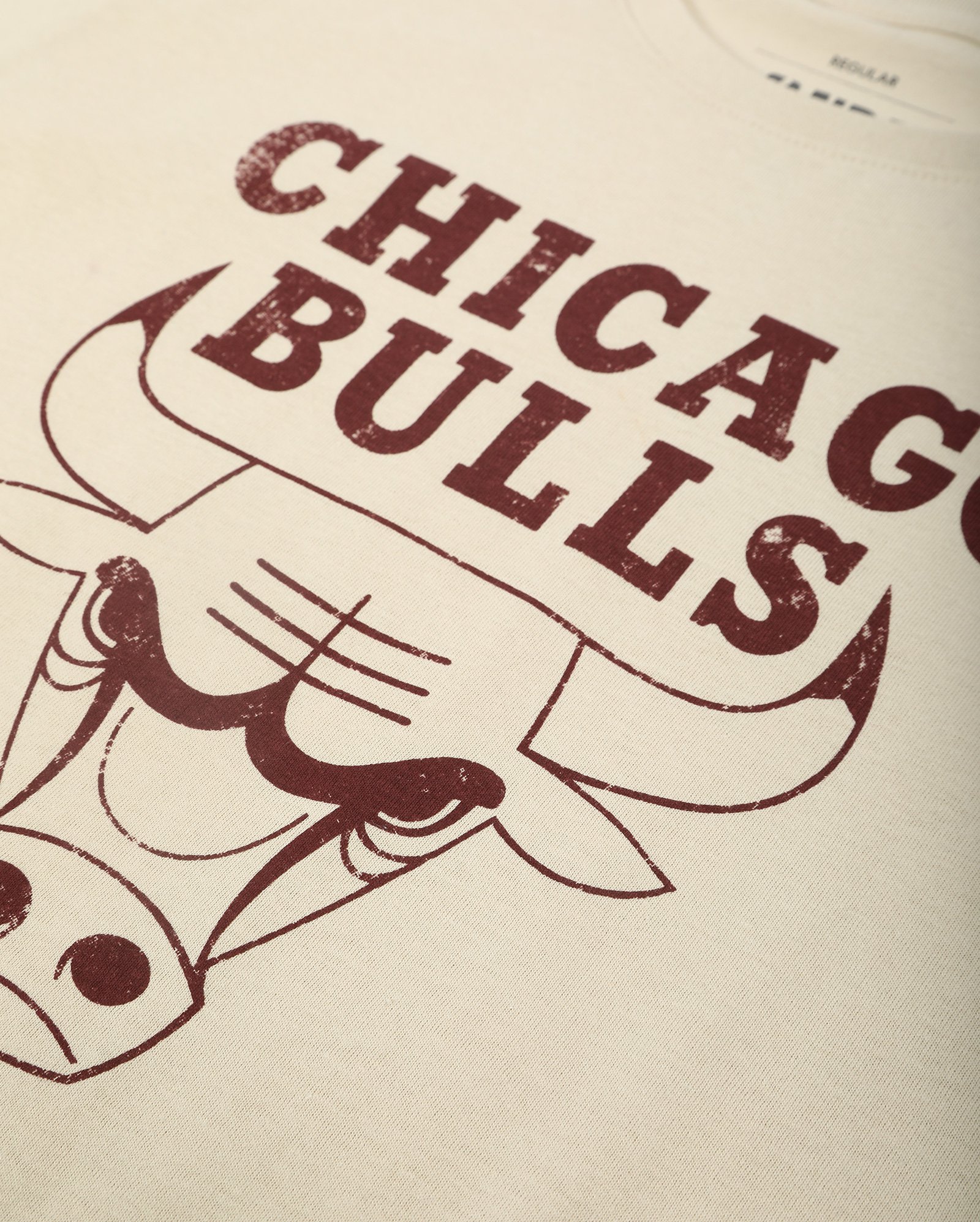 Camiseta juvenil regular manga curta Chicago Bulls bege | NBA