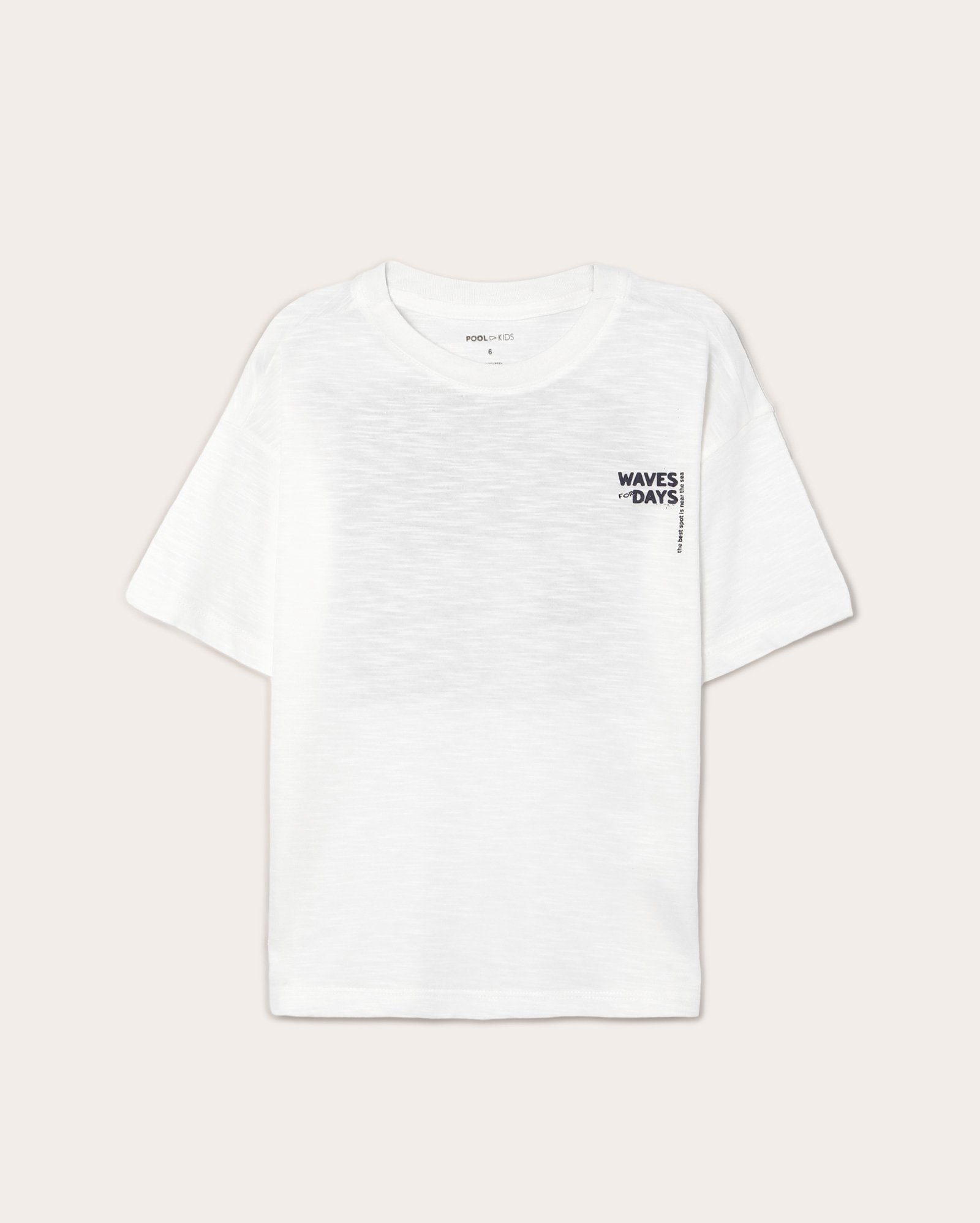 Camiseta infantil oversized waves for days 4-10A branca