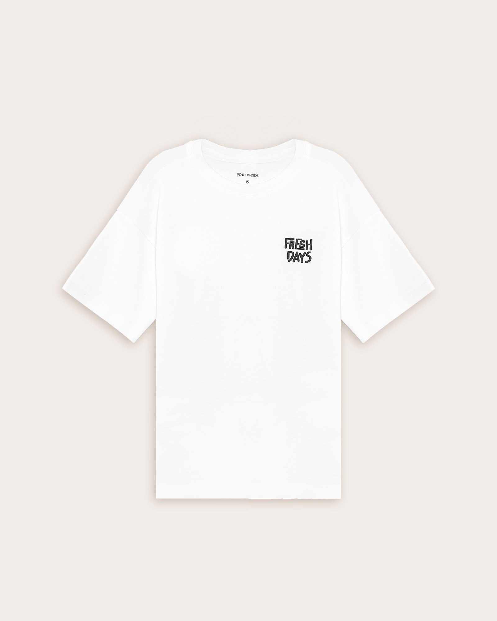 Camiseta infantil oversized fresh days 4-10A branca