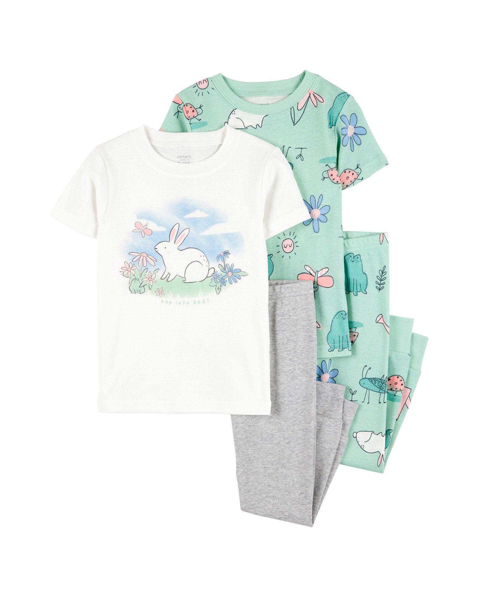 Pijama longo infantil 4 peças coelho multicor | Carter's