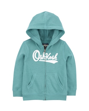 Blusa de moletom infantil com capuz lettering azul | OshKosh