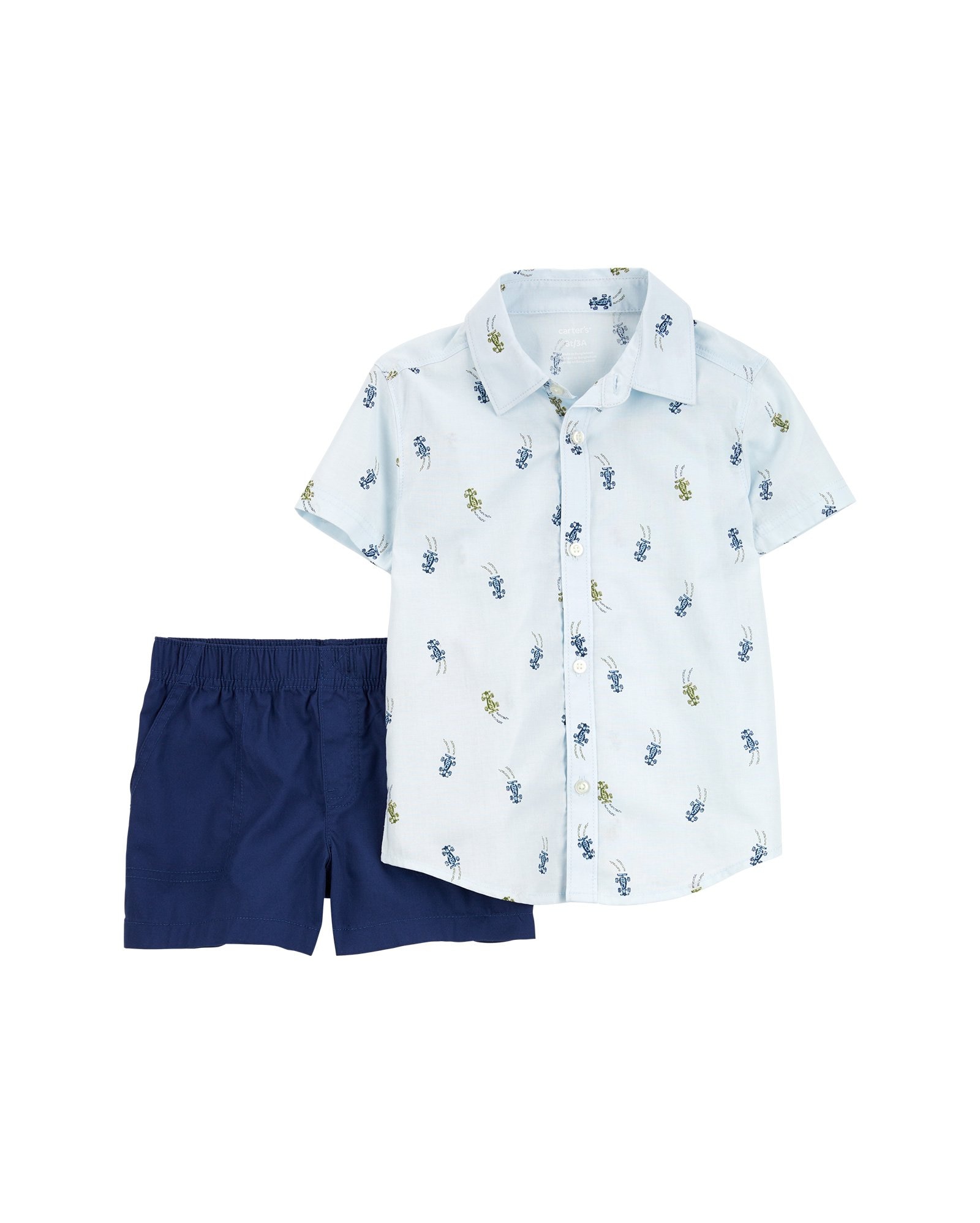 Conjunto curto infantil 2 peças automobilismo multicor | Carter's