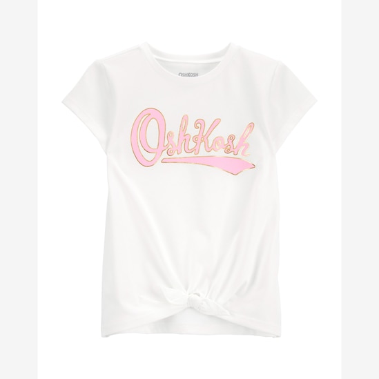 Blusa infantil manga curta lettering branca | OshKosh