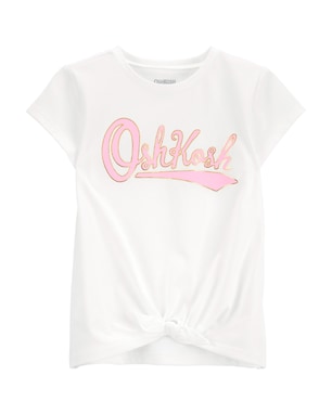 Blusa infantil manga curta lettering branca | OshKosh