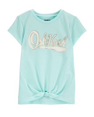 Blusa infantil manga curta lettering azul | OshKosh