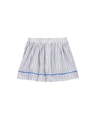 Saia infantil evasê em viscose listrada branca | Carter's