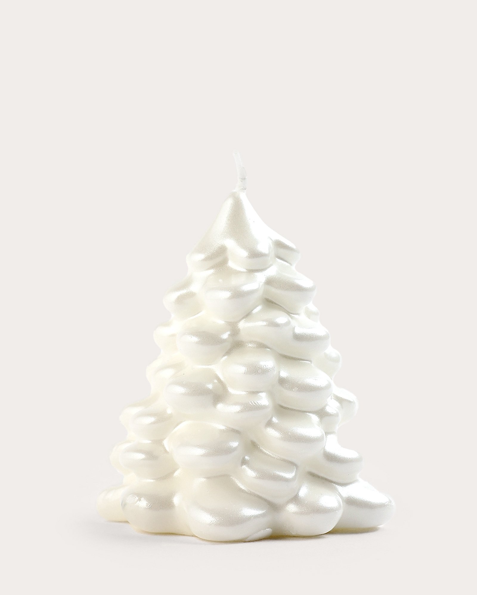 Vela Pilar árvore de natal com brilho 9cm branca | Casa Riachuelo
