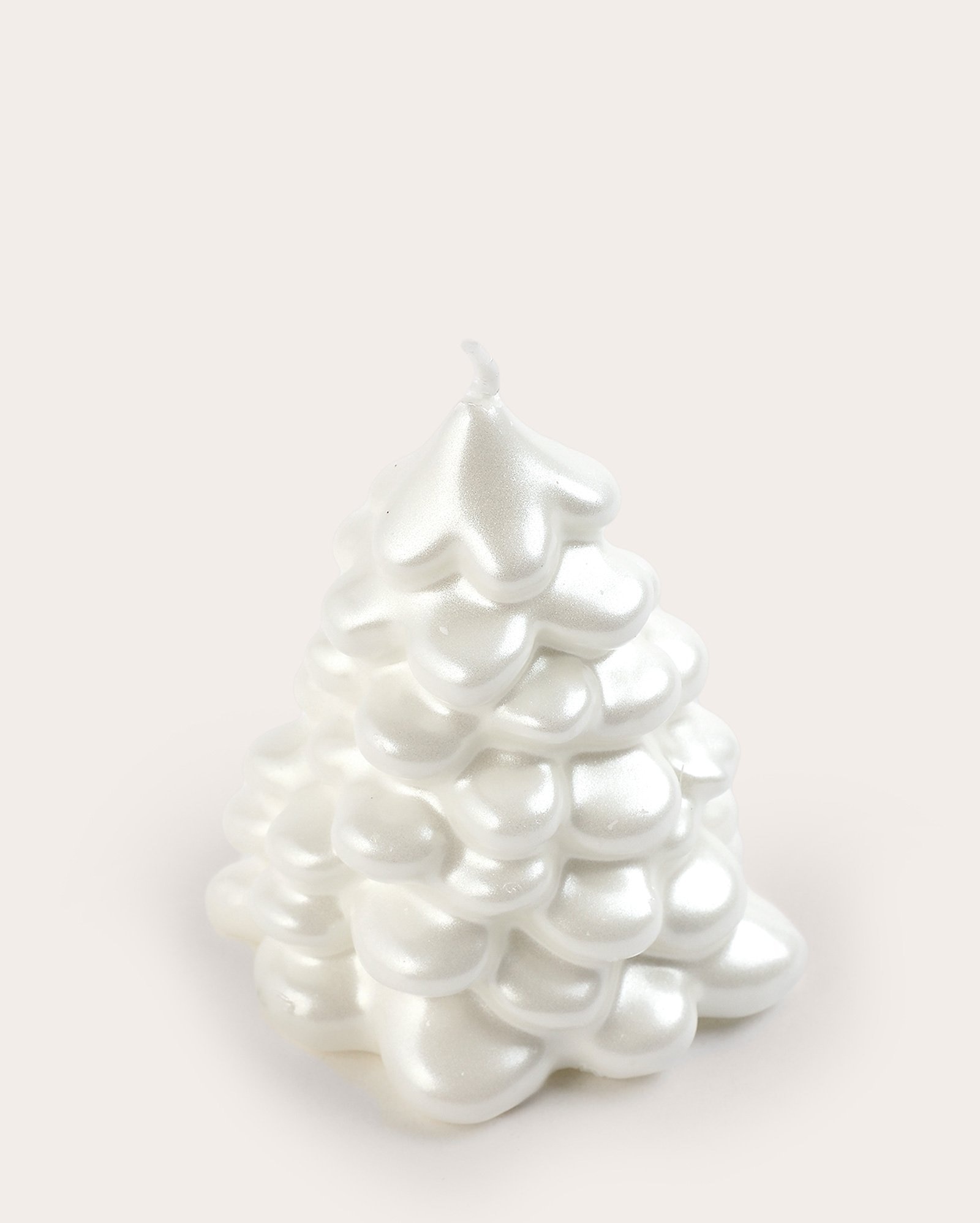 Vela Pilar árvore de natal com brilho 9cm branca | Casa Riachuelo