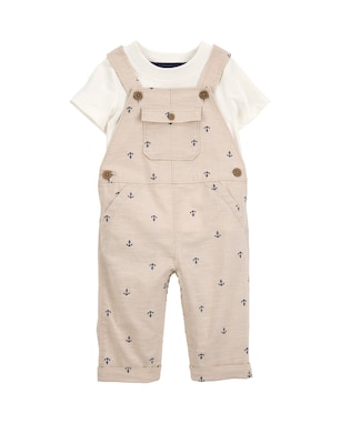 Jardineira bebê âncoras com bolso e camiseta multicor | Carter's