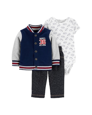 Conjunto longo bebê 3 peças futebol americano multicor | Carter's