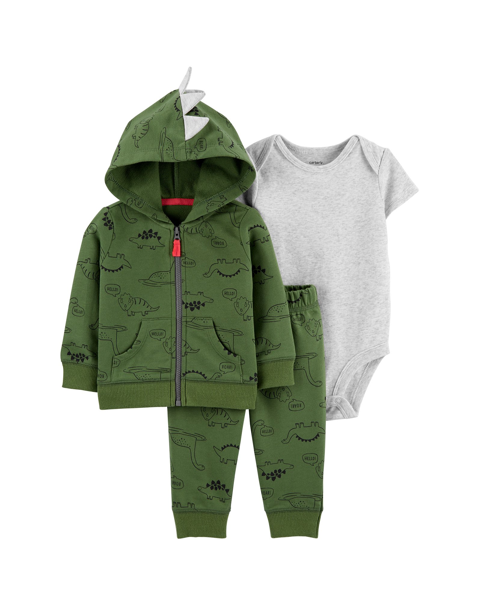 Conjunto longo bebê 3 peças dinossauro multicor | Carter's