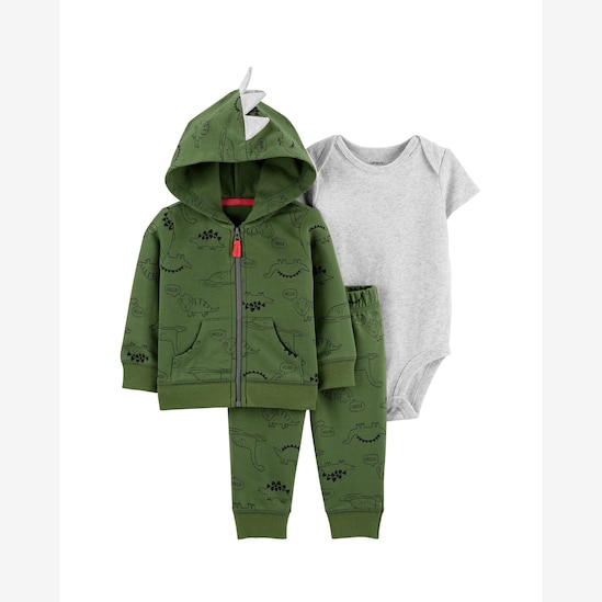 Conjunto longo bebê 3 peças dinossauro multicor | Carter's