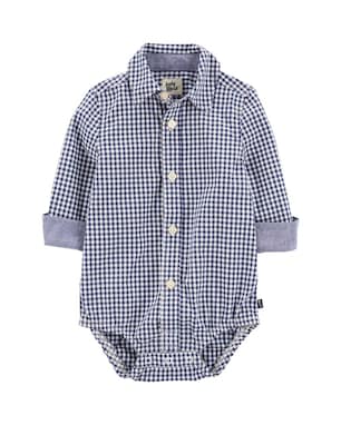 Body camisa bebê xadrez manga longa azul | OshKosh