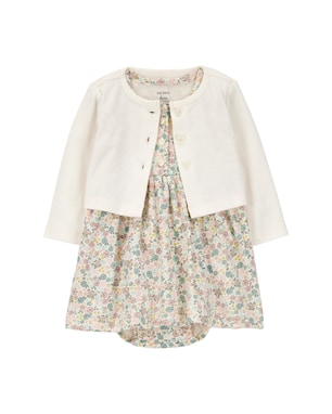 Vestido bebê floral com casaco multicor | Carter's