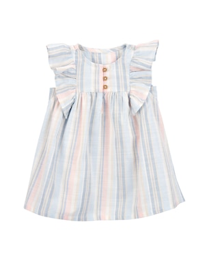 Vestido bebê evasê listrado com calcinha multicor | Carter's