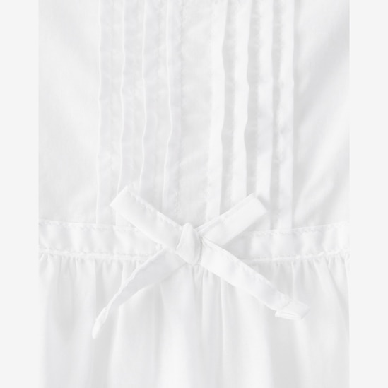 Vestido bebê evasê em laise com calcinha branco | OshKosh