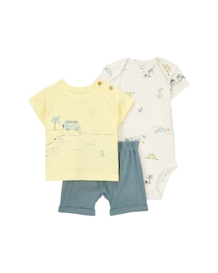 Conjunto curto bebê 3 peças kombi multicor | Carter's
