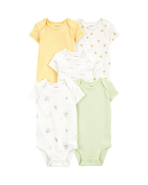 Kit body bebê 5 peças manga curta listras multicor | Carter's