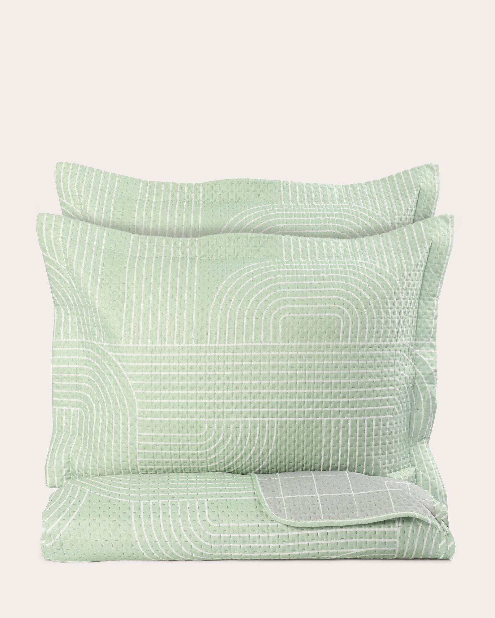 Kit colcha queen 3 peças Boutis Vini dupla face verde | Casa Riachuelo