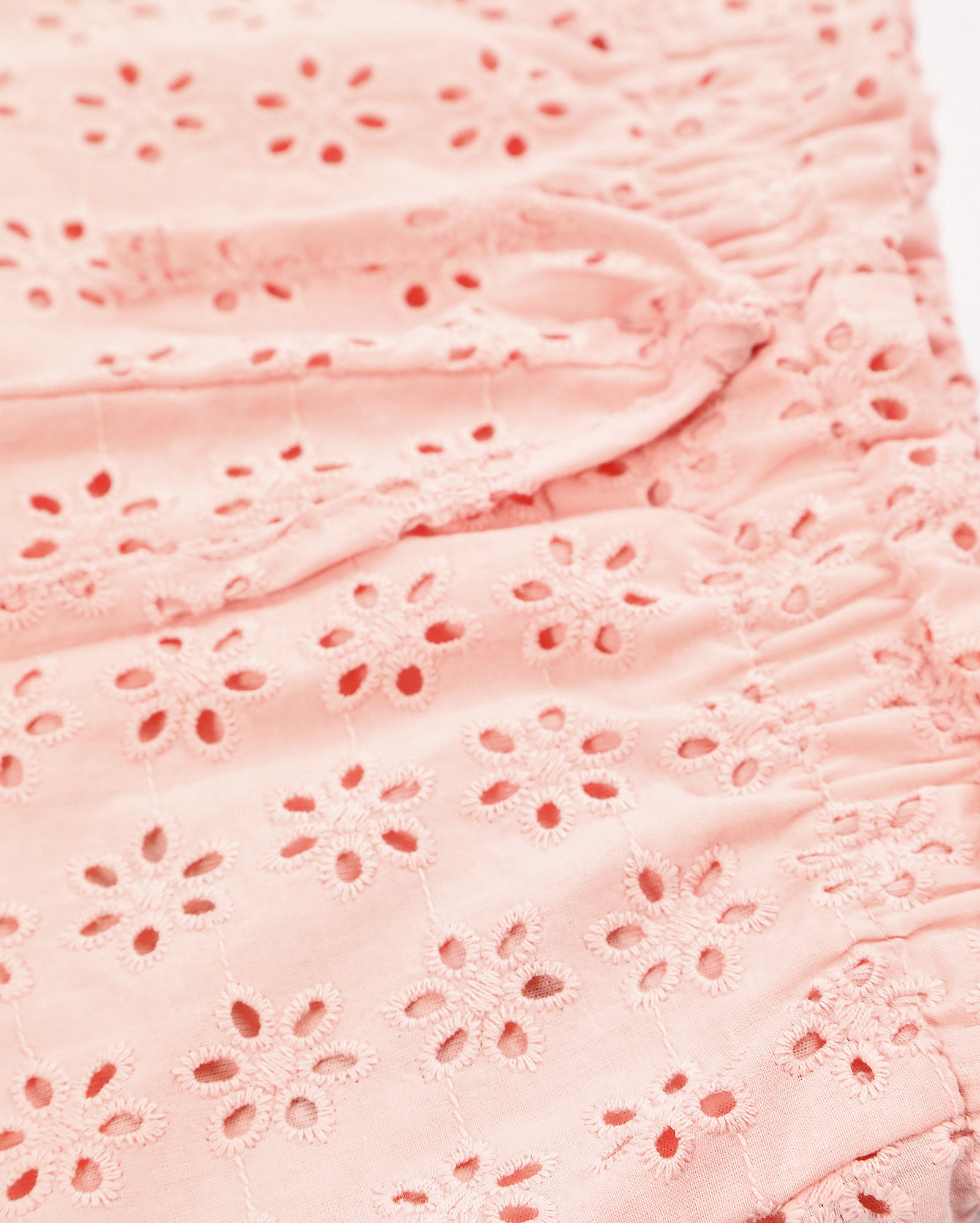 Short infantil em laise com laço 1-4A - Rosa