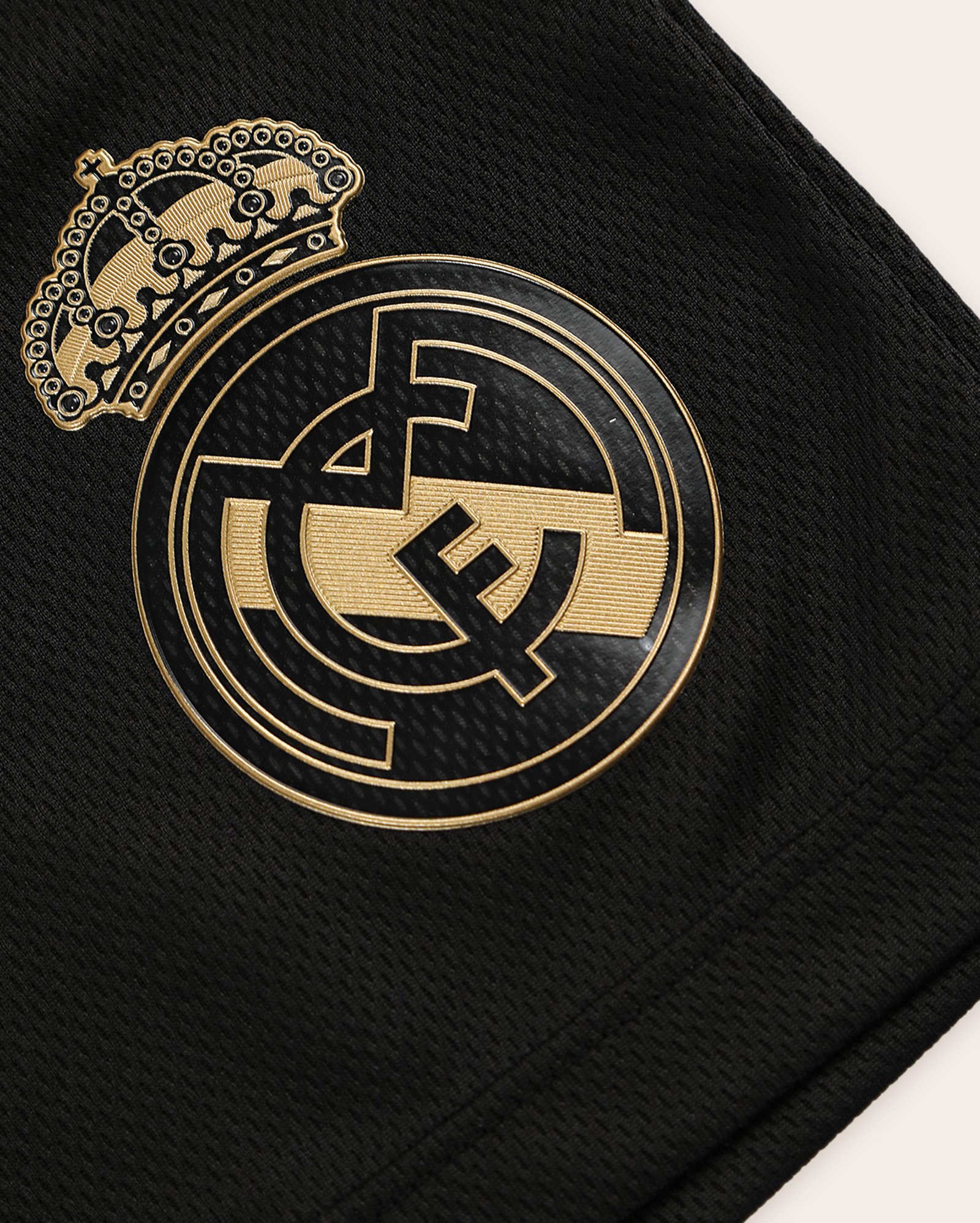 Bermuda juvenil futebol Real Madrid C.F. cós elástico preta
