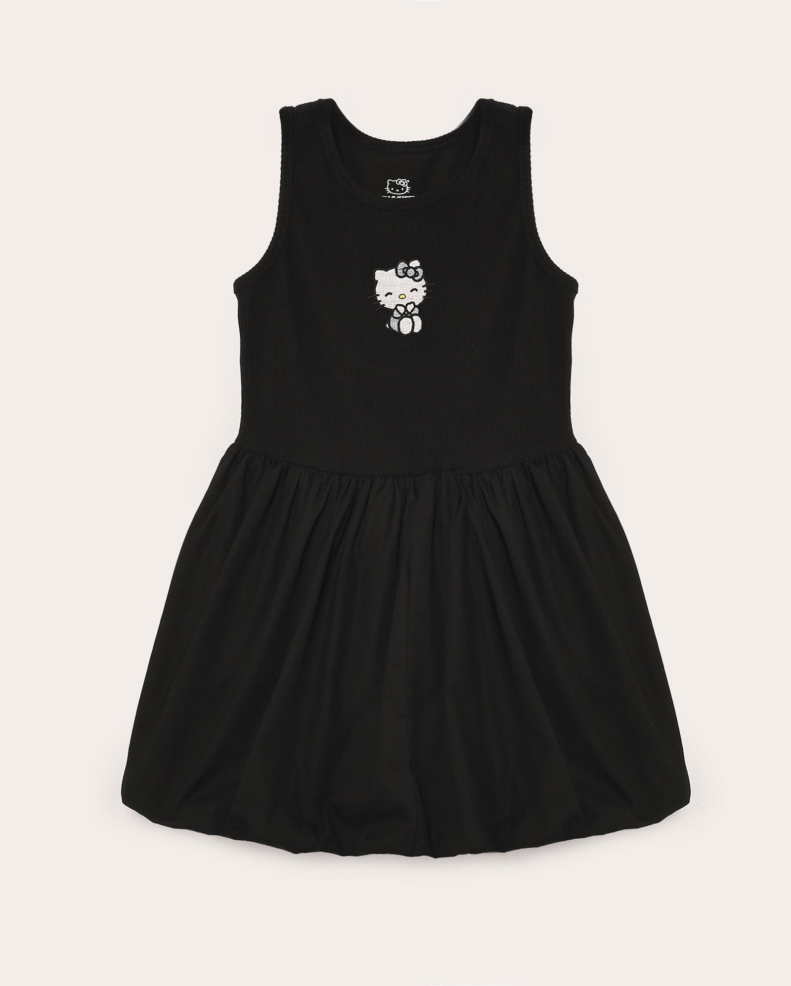 Vestido curto infantil Hello Kitty balone preto | Sanrio