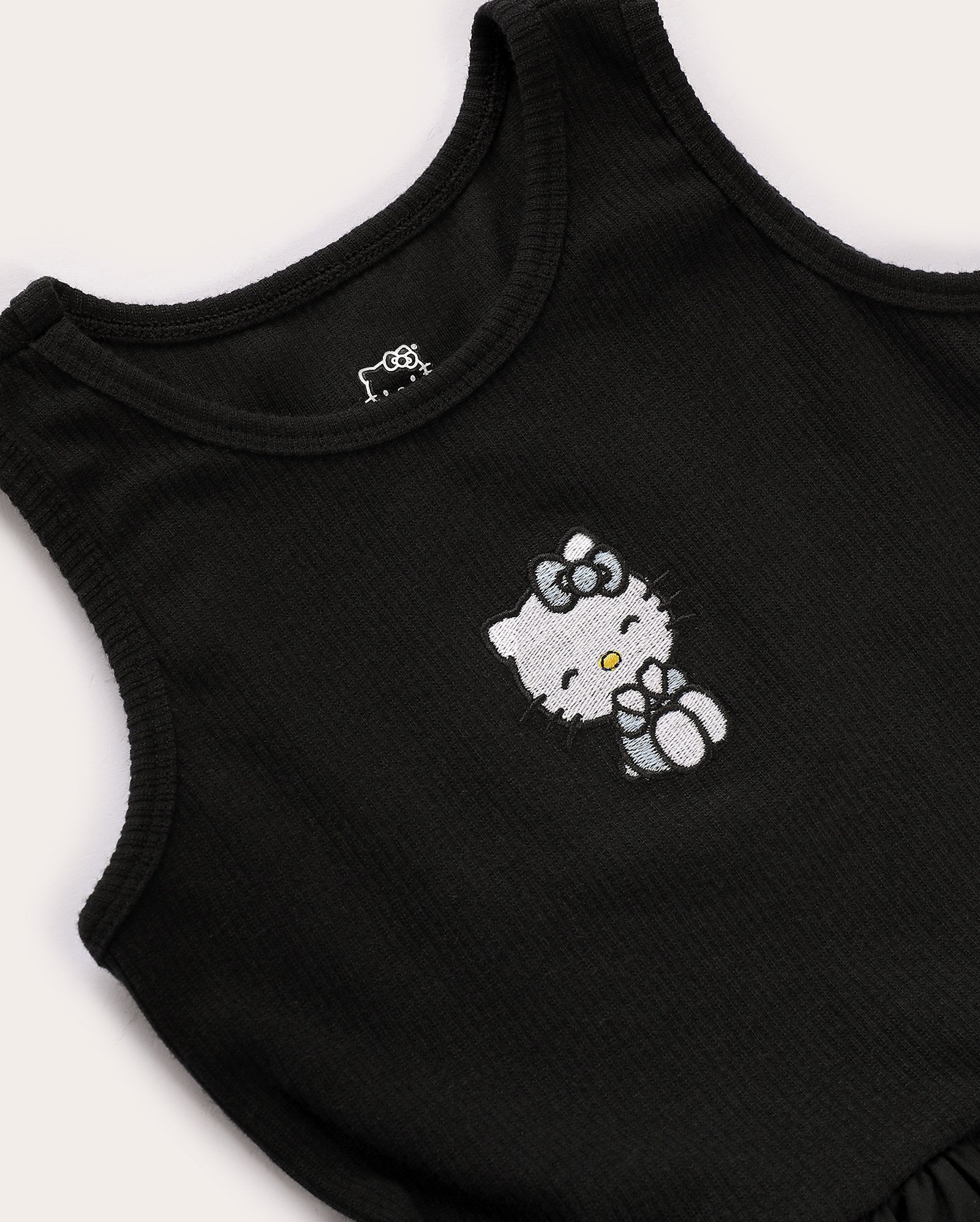 Vestido curto infantil Hello Kitty balone preto | Sanrio