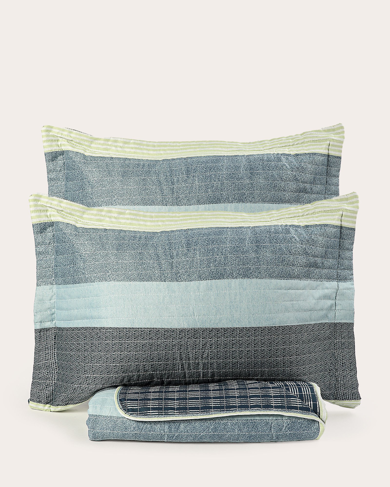 Kit colcha king 3 peças Boutis artesanal dupla face azul | Casa Riachuelo