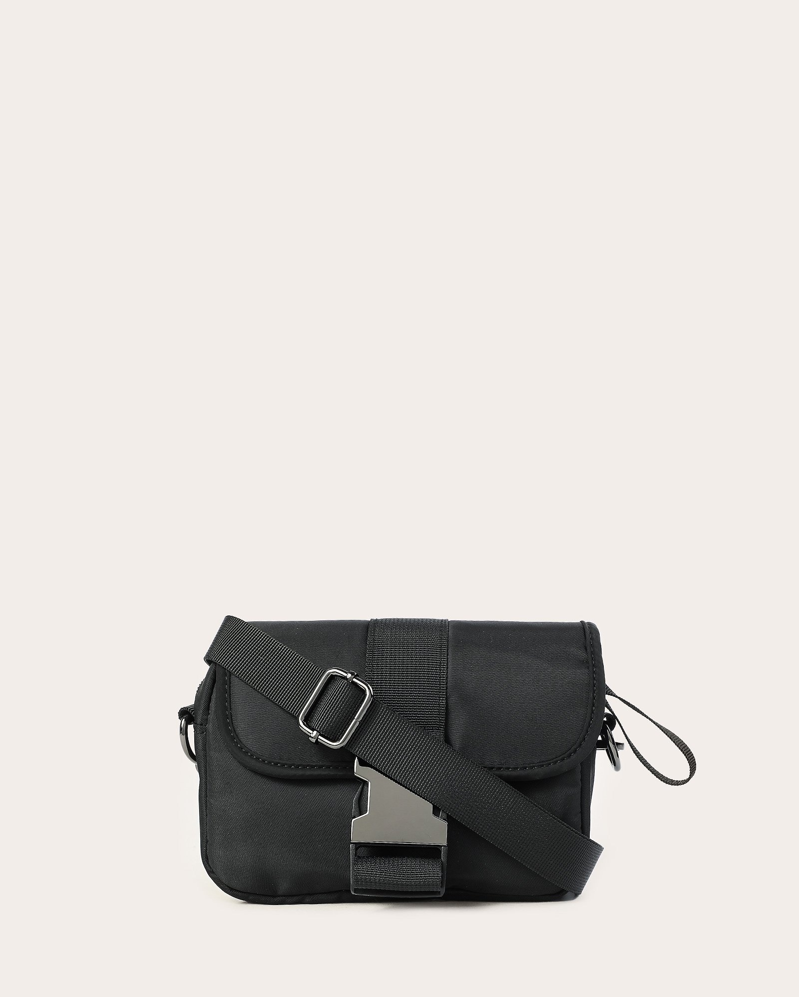 Bolsa masculina crossbody fivela + porta moeda - Preto