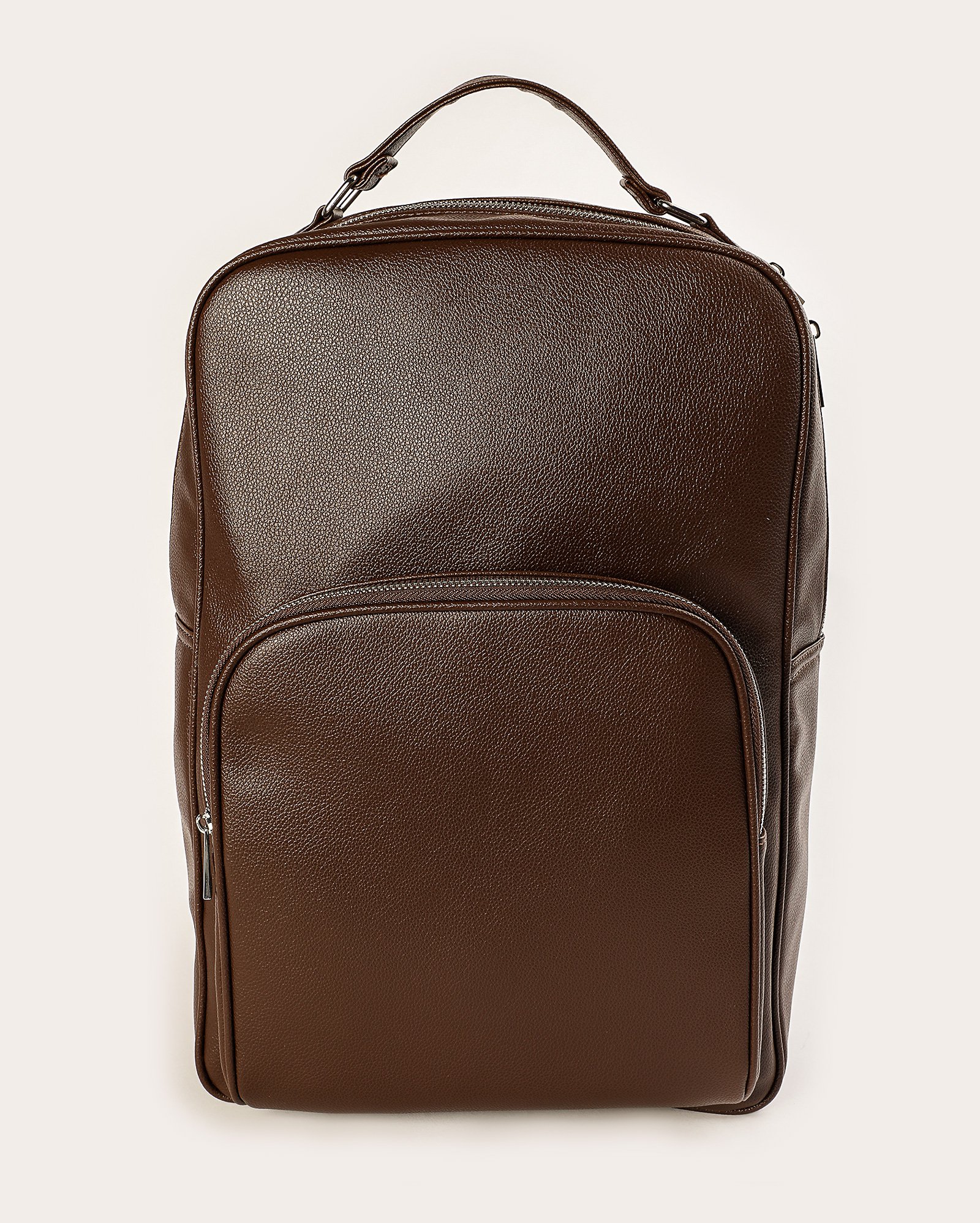 Mochila de costas masculina em poliuretano com bolso marrom | Accessori by Riachuelo