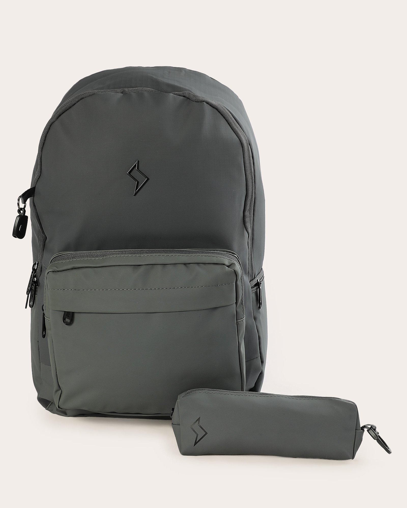 Mochila masculina impermeável com estojo - Cinza | Clio Style
