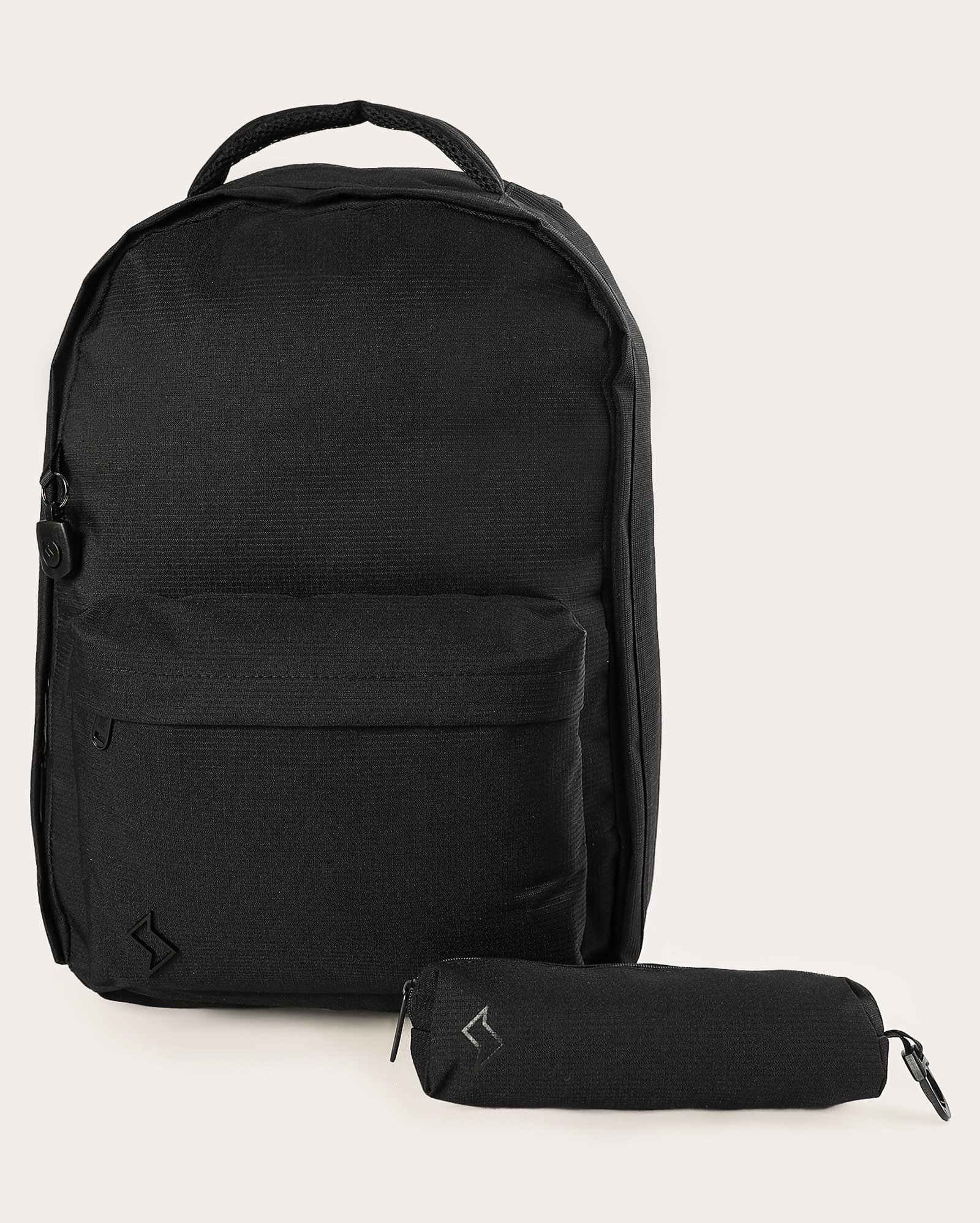 Mochila masculina texturizada com bolso - Preto | Clio Style