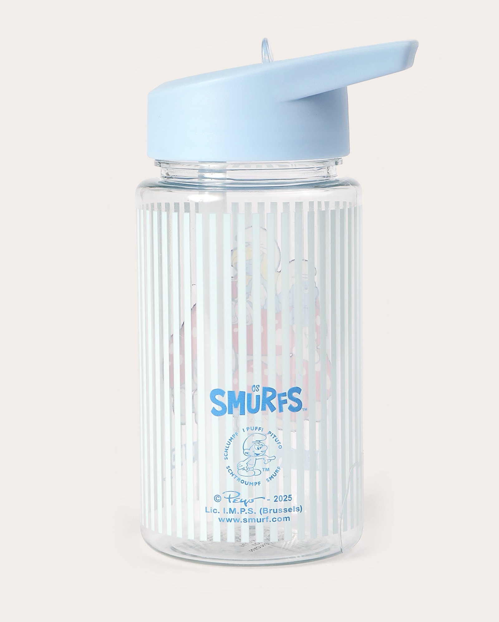 Garrafa squeeze infantil canudo retrátil think blue 450ml azul | Smurfs