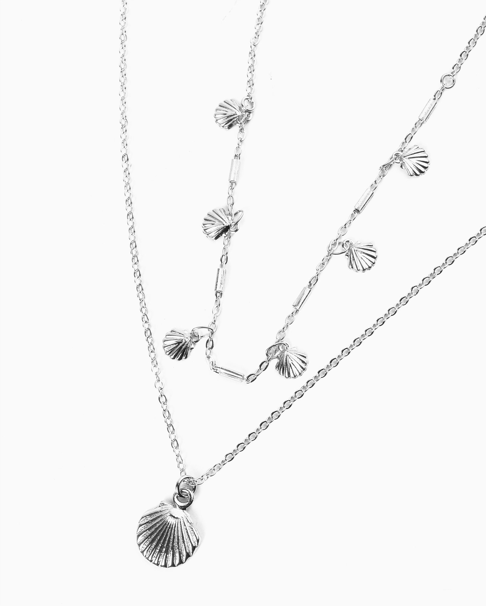 Kit colar feminino 2 peças conchas prata | Accessori by Riachuelo