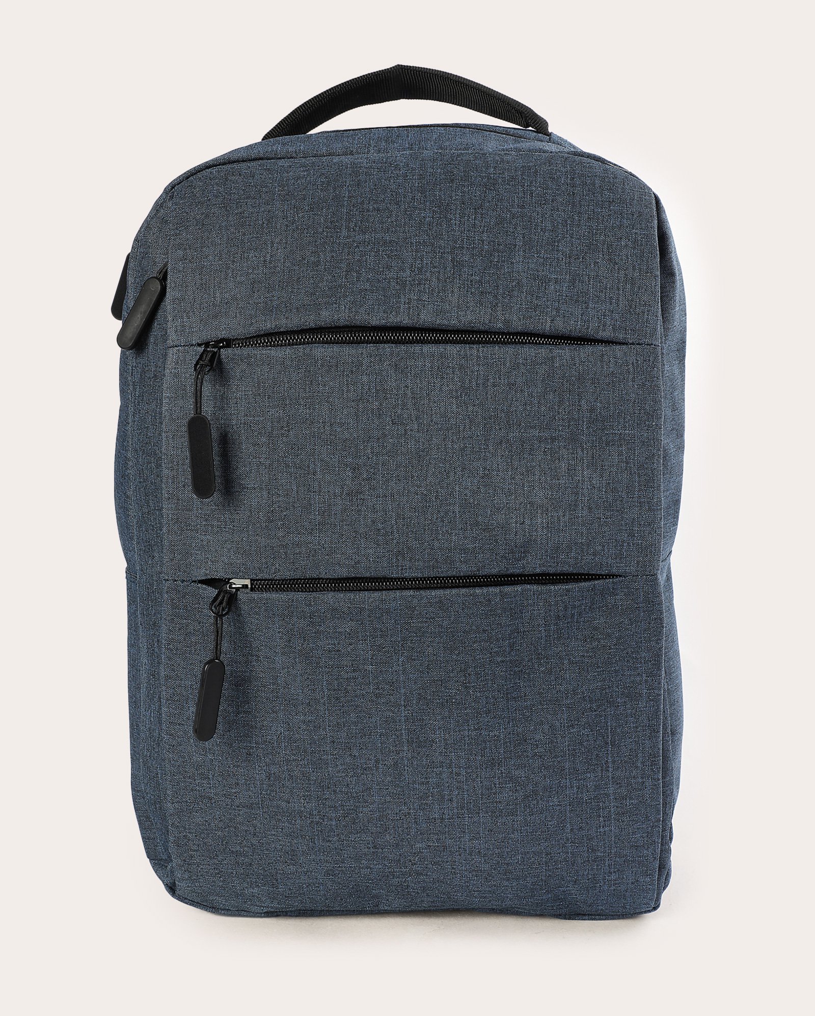 Mochila unissex com 2 bolsos frontais - Azul Escuro Mescla | Clio Style