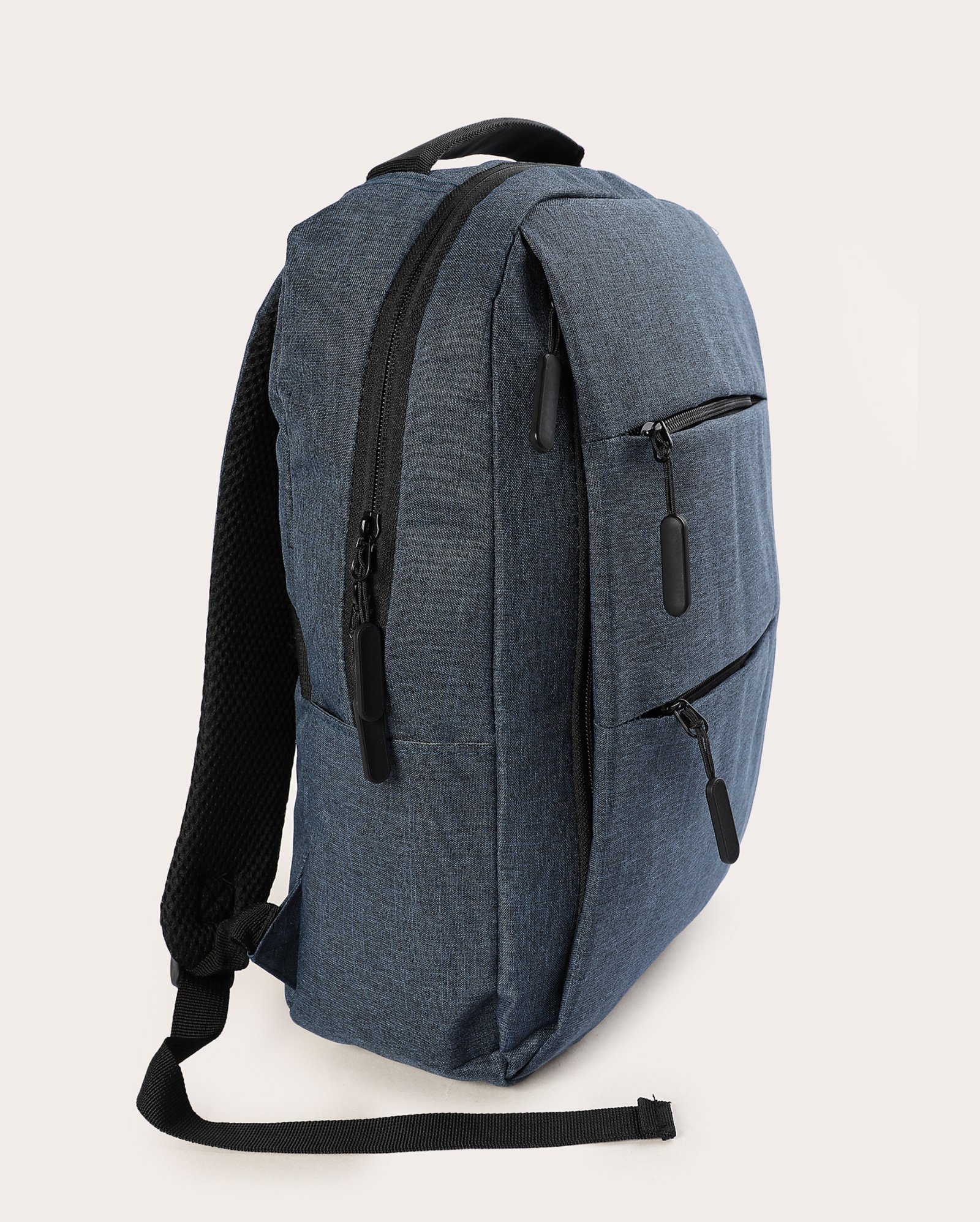 Mochila unissex com 2 bolsos frontais - Azul Escuro Mescla | Clio Style