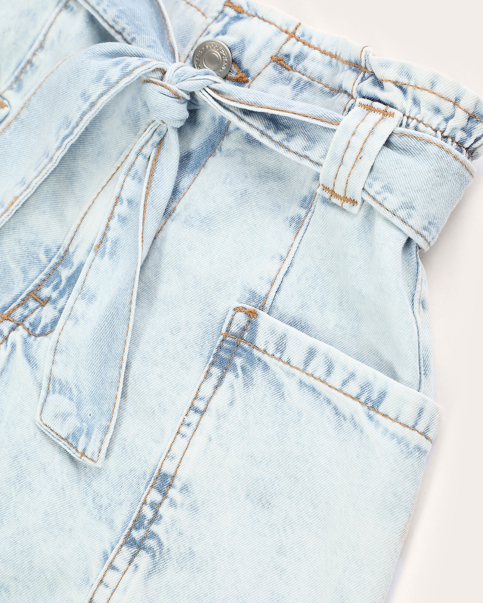 Bermuda jeans infantil baggy 4-10A - denim claro