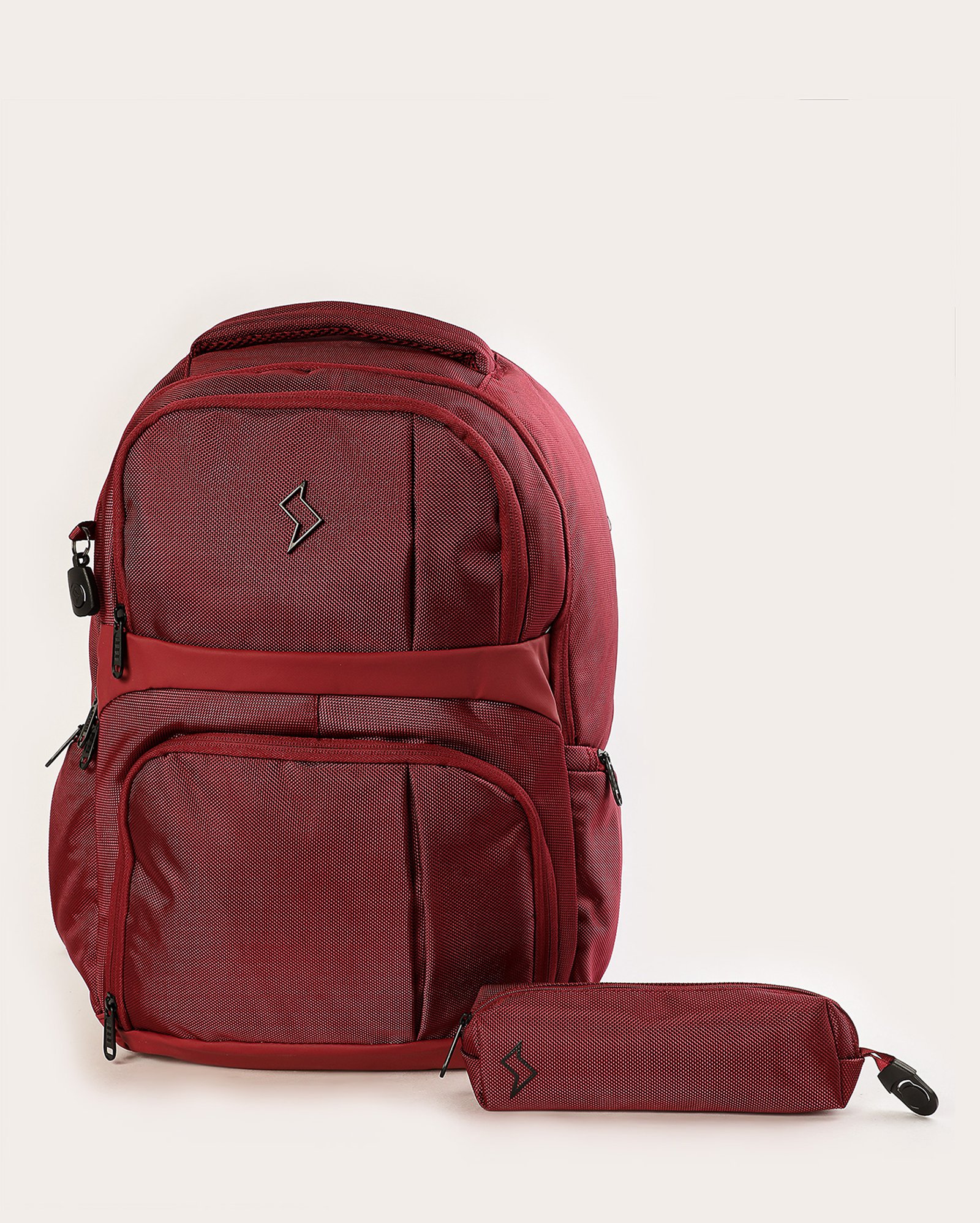 Mochila feminina Hay Up texturizada com estojo - Vinho | Clio Style