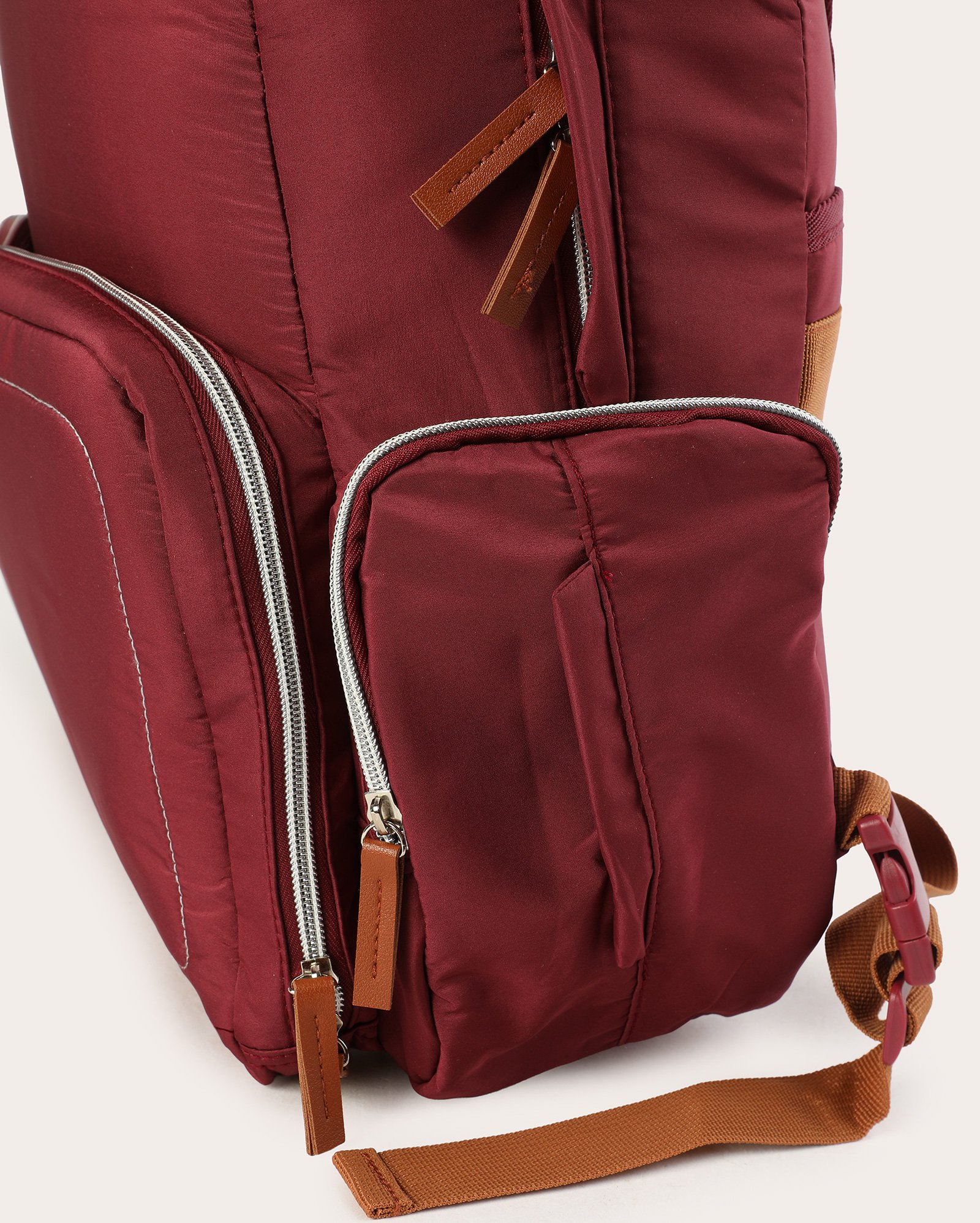 Mochila feminina mommy bag com trocador - Vinho | Clio Style