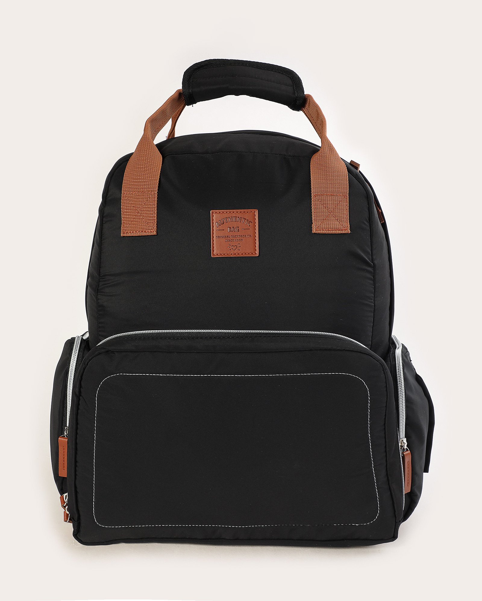 Mochila feminina mommy bag com trocador - Preto | Clio Style