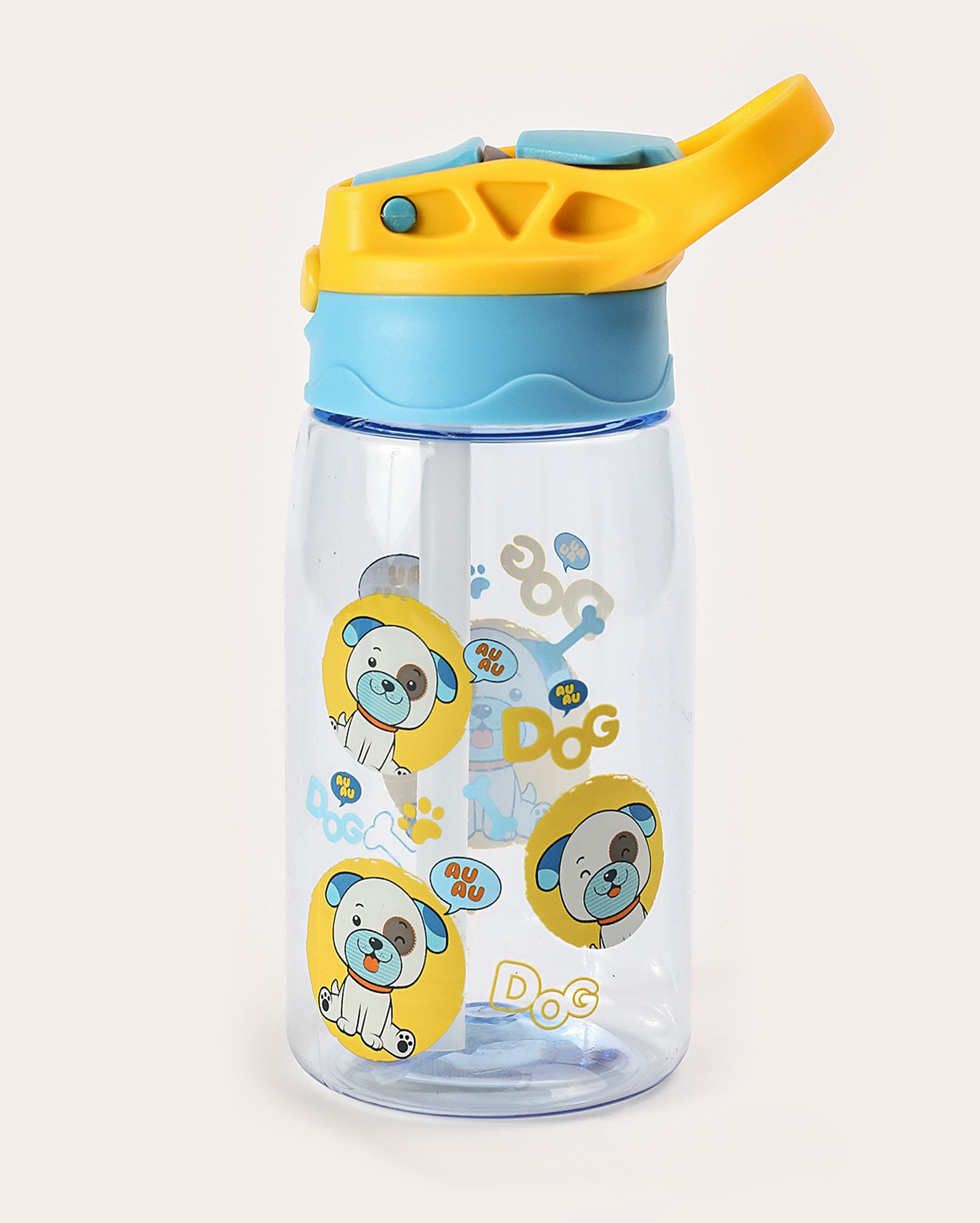 Garrafa squeeze infantil com canudo retrátil dog 500ml azul | Semax
