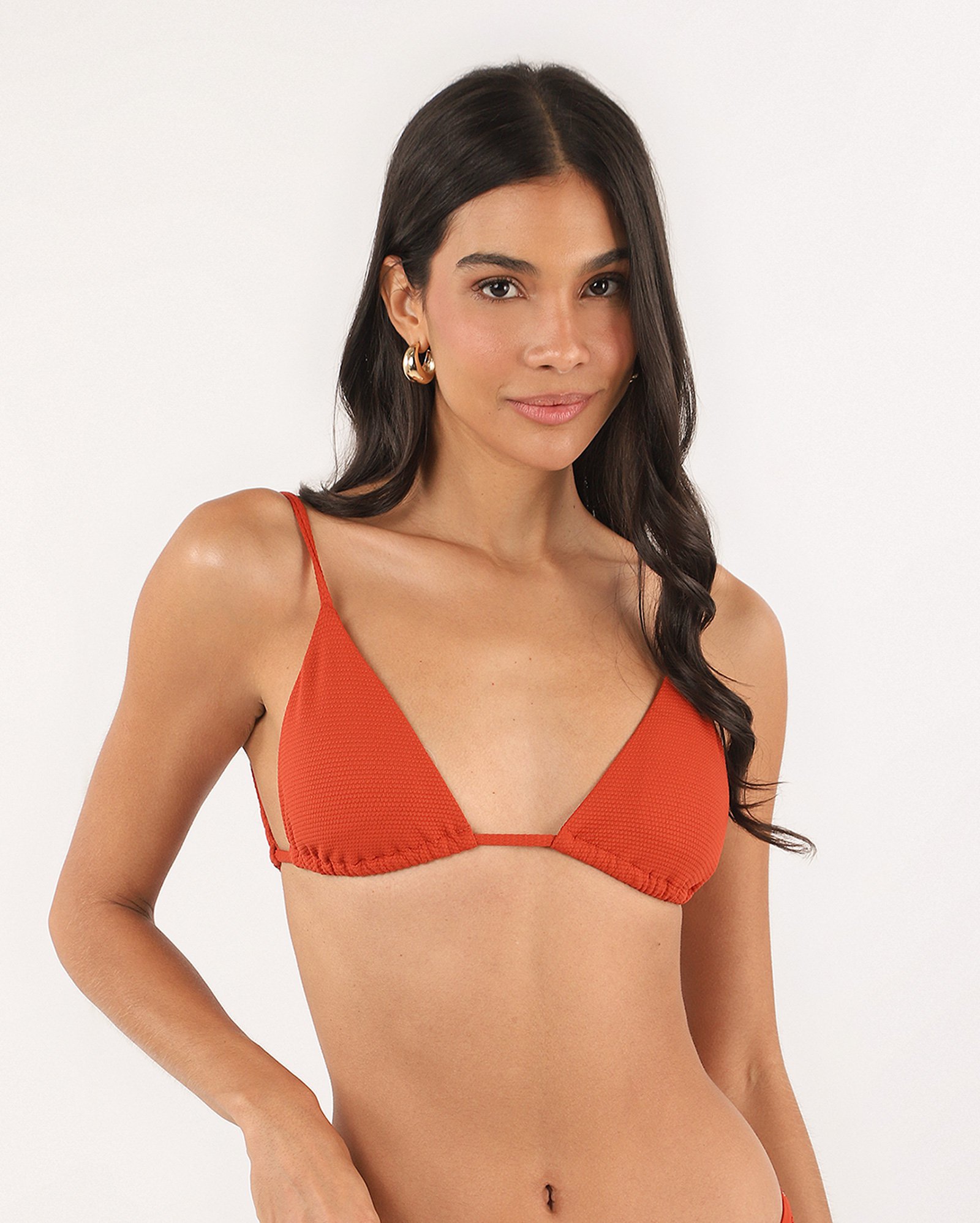 Biquíni top cortininha texturizado laranja | Dript by Riachuelo