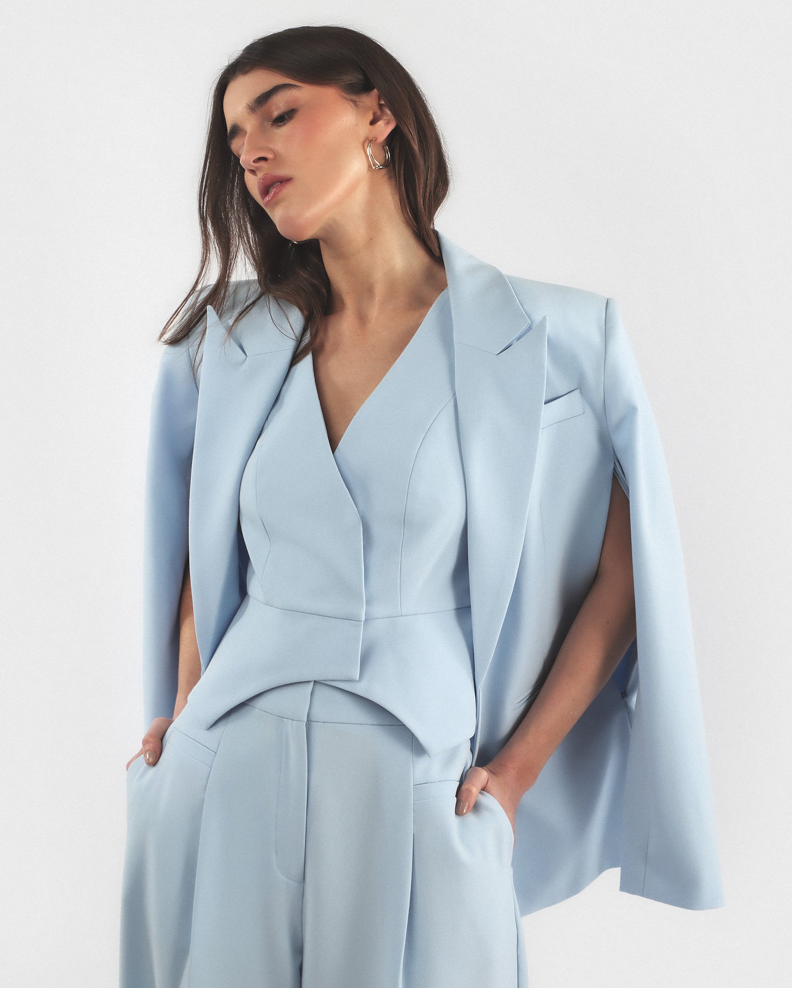 Blazer feminino Riga capa - Azul Claro | GIULLIÈR + RCHLO