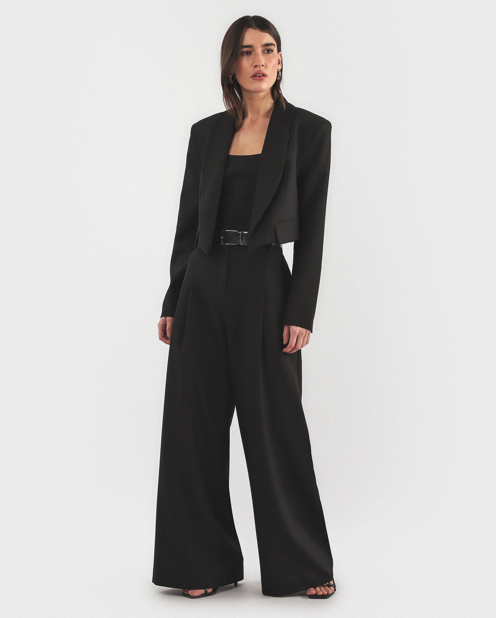 Blazer cropped feminino Over - Preto | GIULLIÈR + RCHLO