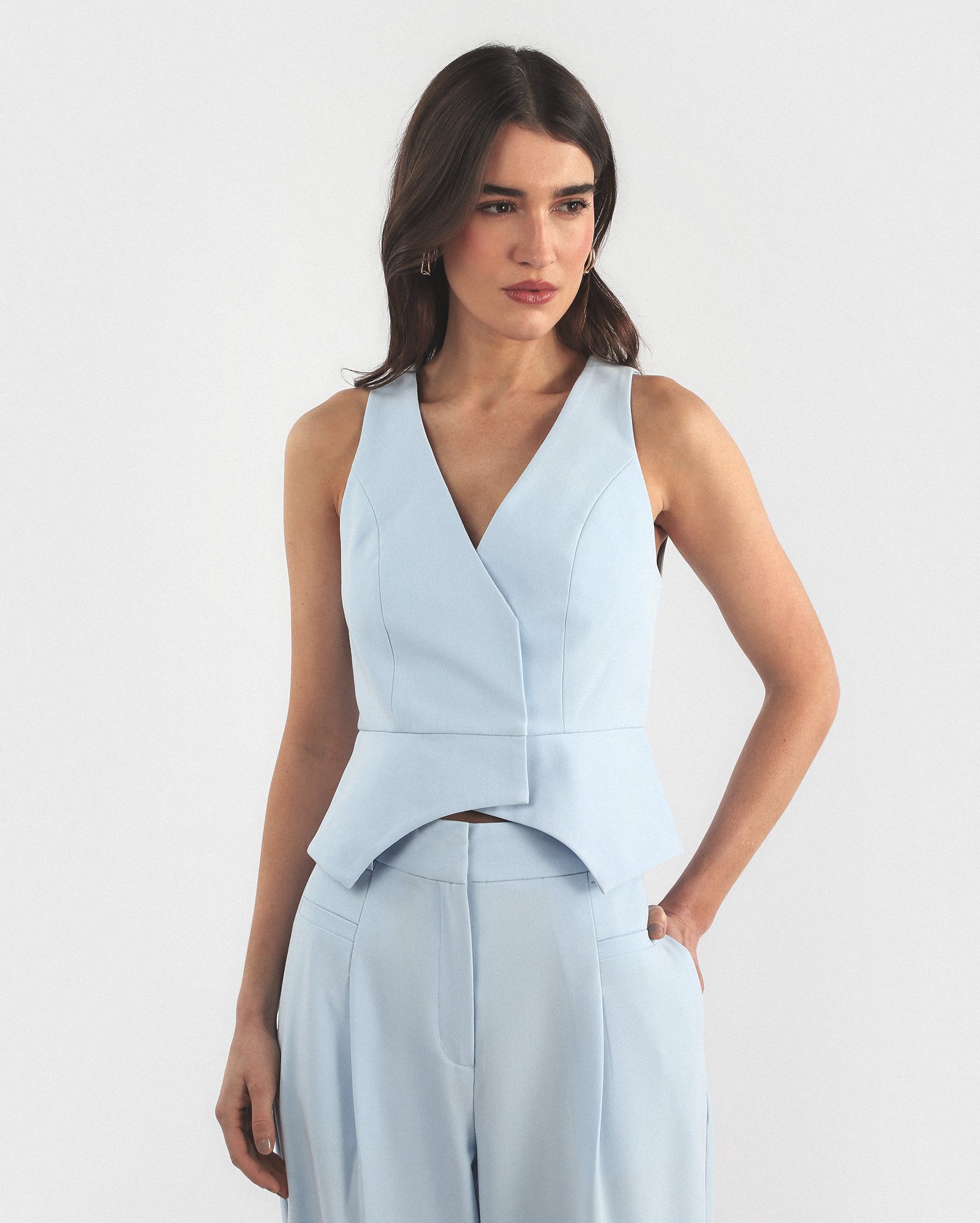 Colete feminino Riga alfaiatado - Azul Claro | GIULLIÈR + RCHLO